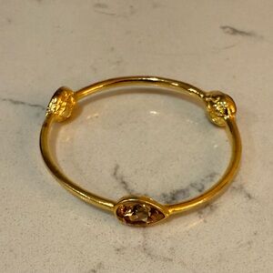 Swarovski Amber Crystal Gold Tone Bangle Bracelet